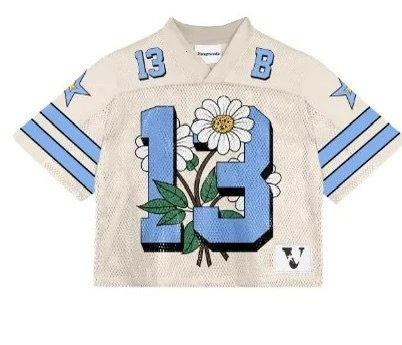 Vegas Dreams Mesh Football Jersey with Floral Number 13 Graphic