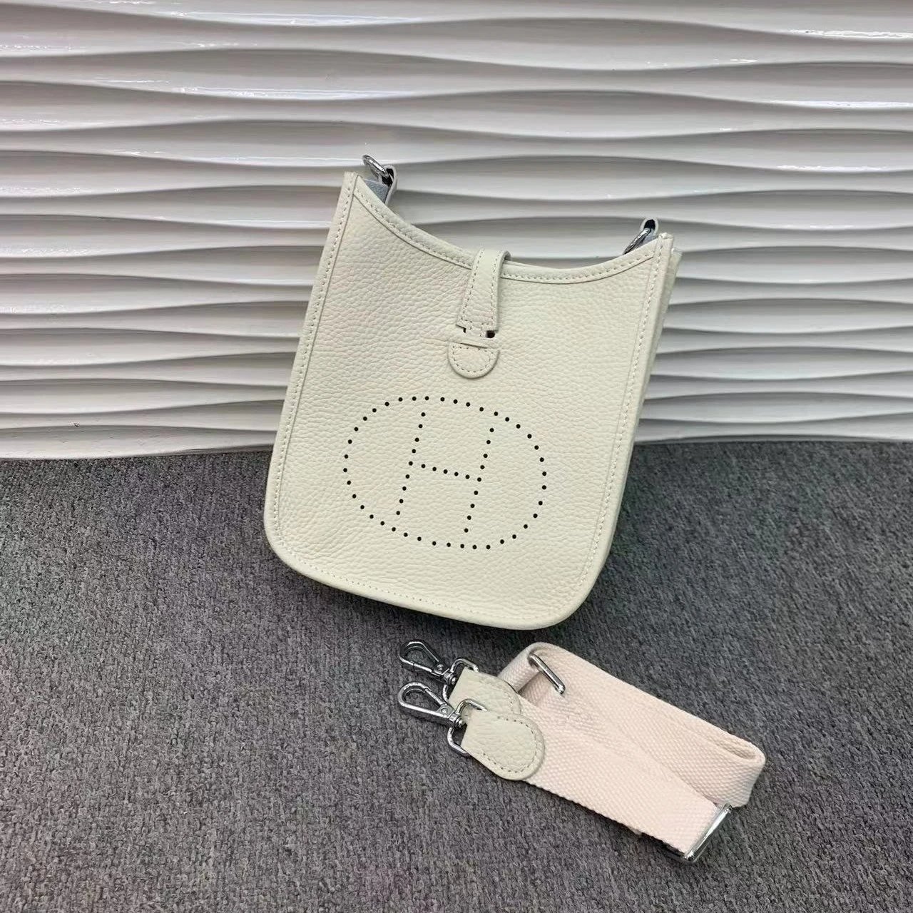 Herm&egrave;s Evelyne Mini Crossbody Bag with Perforated H Logo