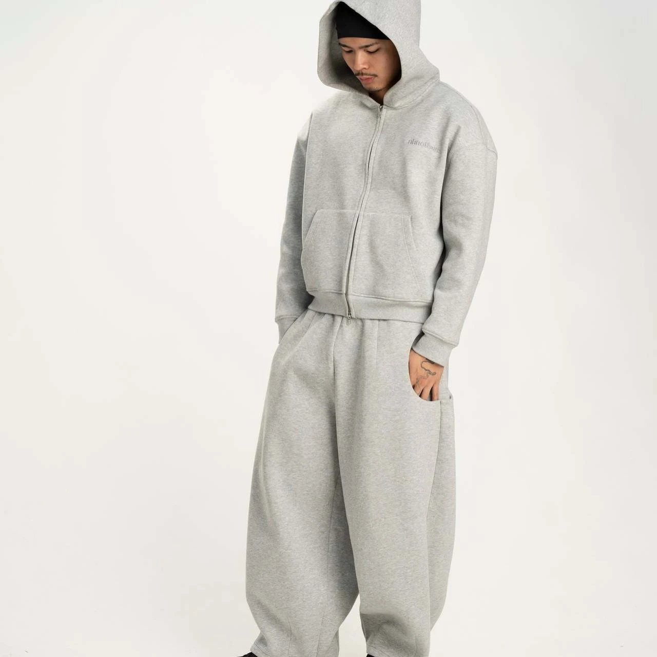 Uhnotherr Wide Leg Cargo Sweatpants with Patch Pockets
