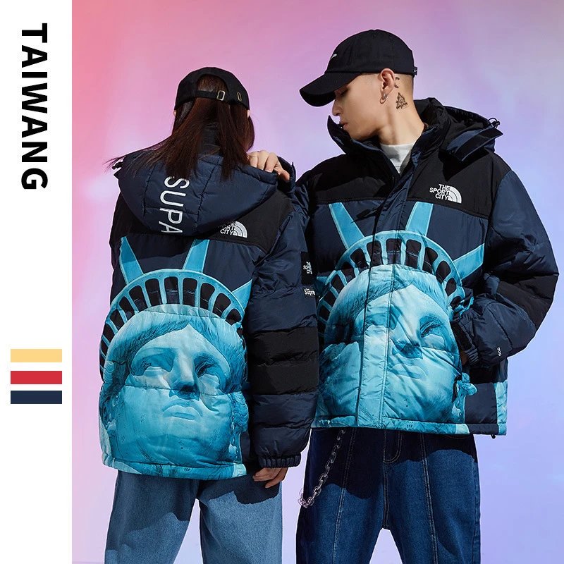 The North Face Statue of Liberty Print Puffer Down Jacket