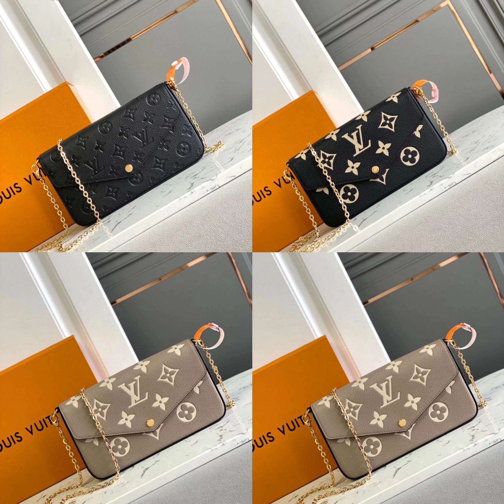 New Italian Leather Solid Color 3-in-1 Single-Shoulder Crossbody Bag
