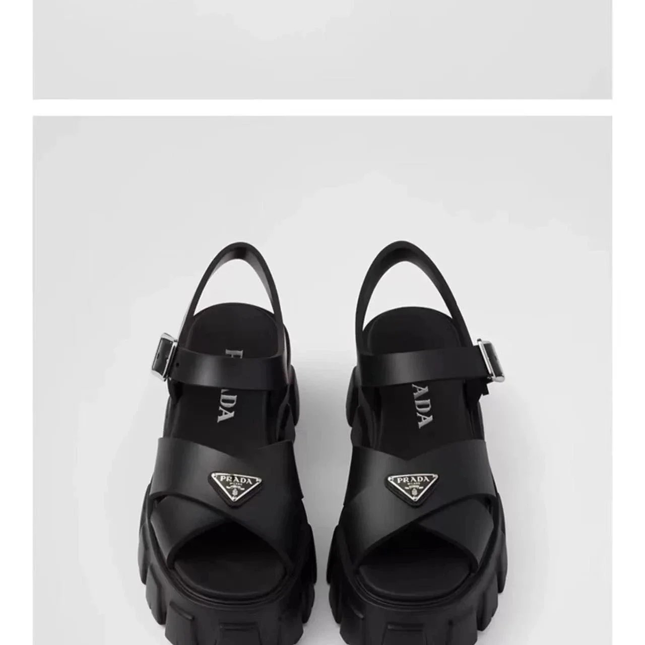 Prada Sandals Woven lug-sole slingback — p20