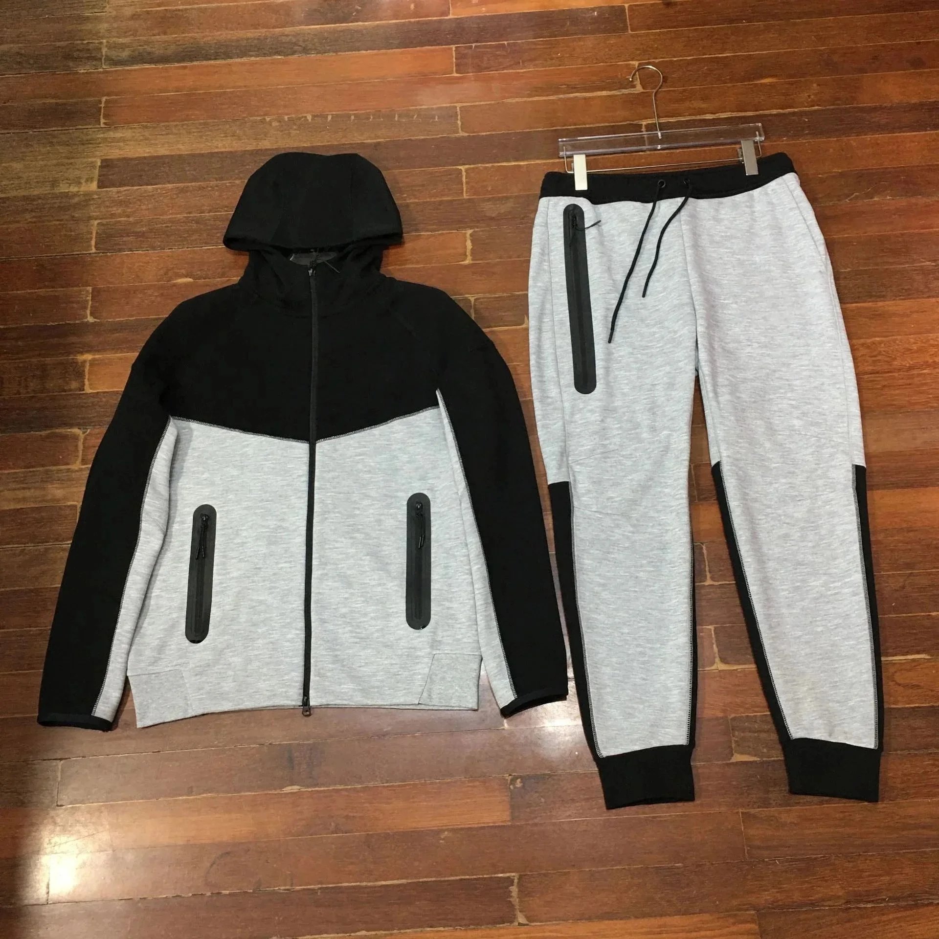Black and gray patchwork set