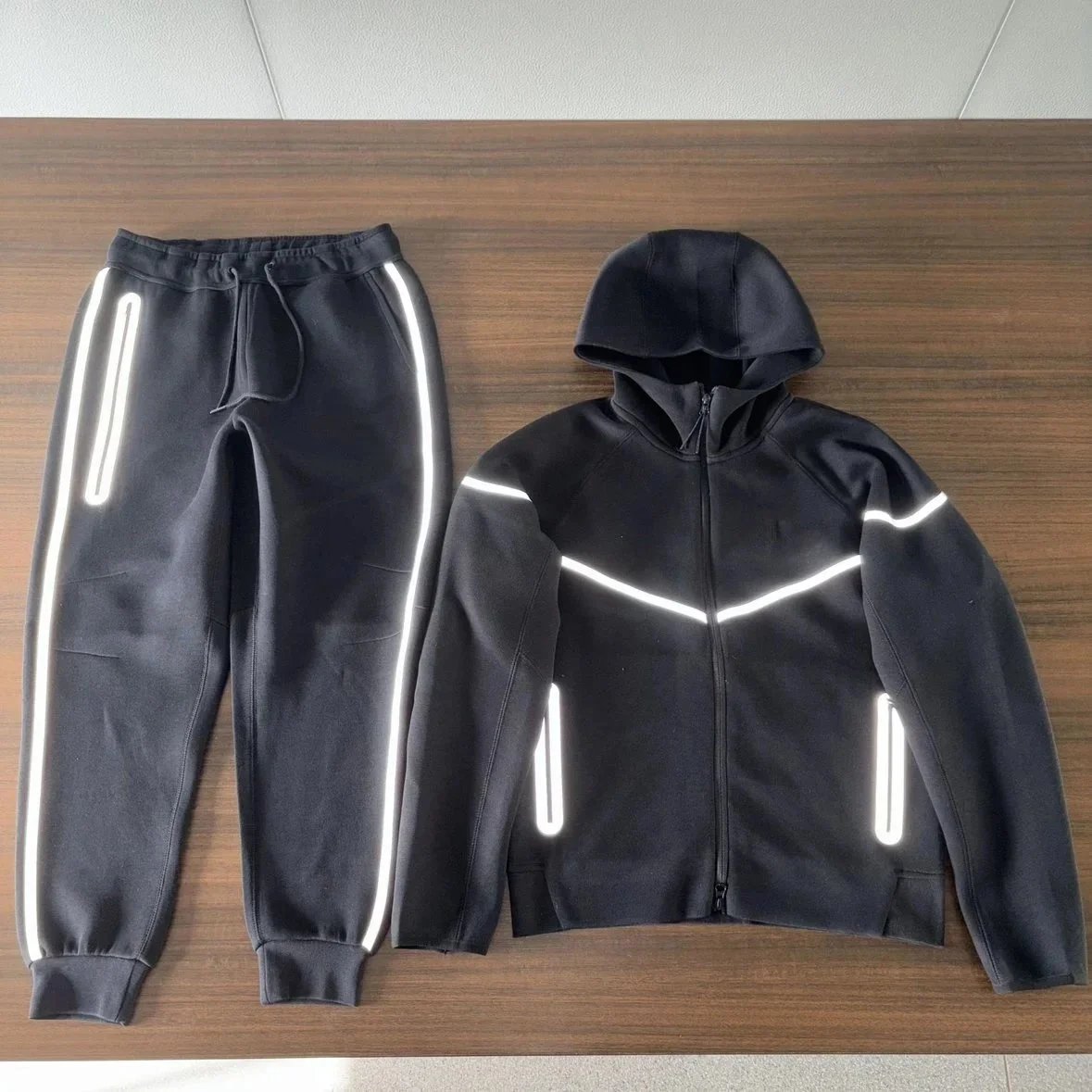 Nike Black Reflective Hoodie and Jogger Set