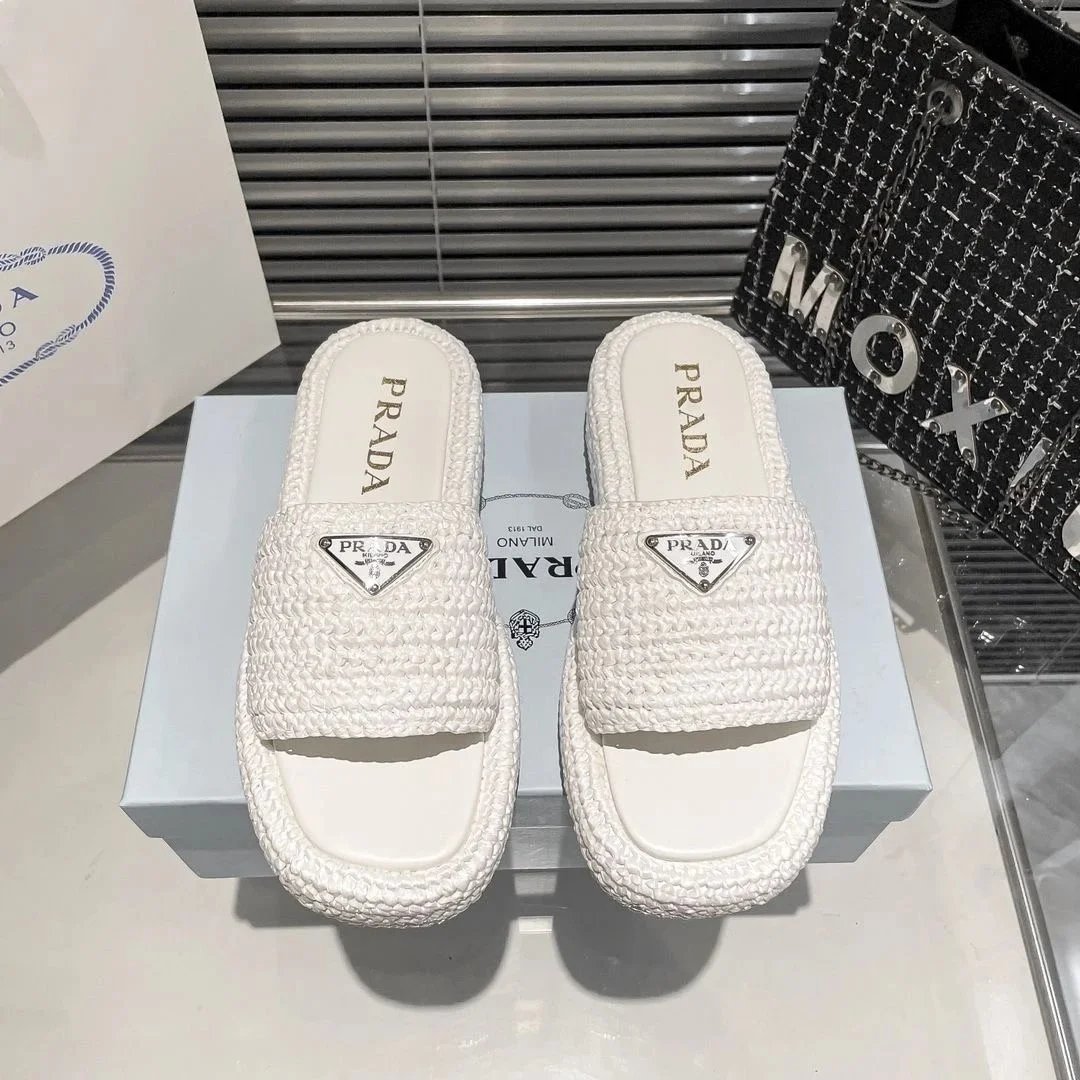 Prada Sandals Woven lug-sole slingback image 10