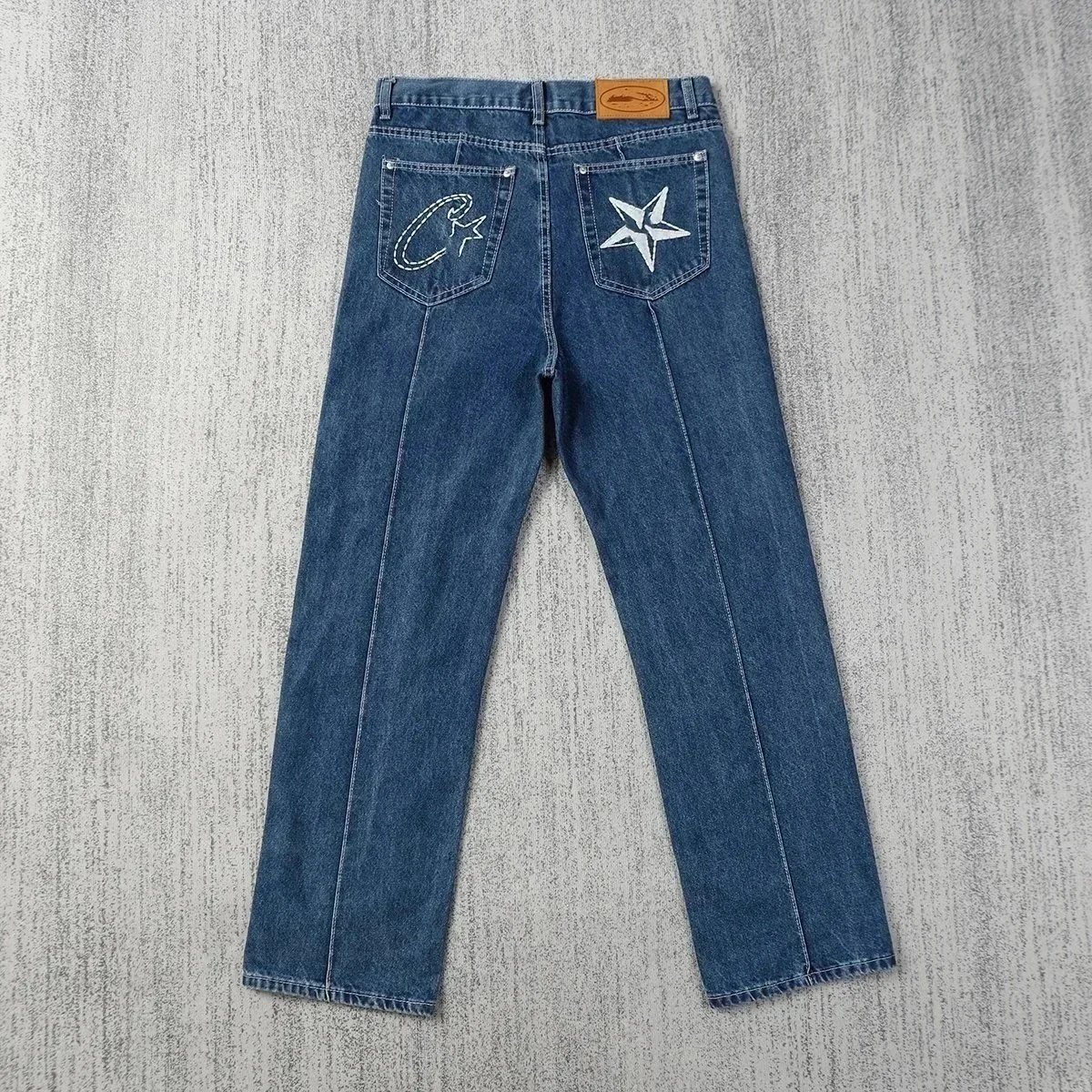 Corteiz Jeans Alcatraz Logo Embroidered Straight-Leg image 4