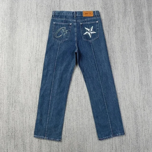 Corteiz Jeans Alcatraz Logo Embroidered Straight-Leg product detail image 4