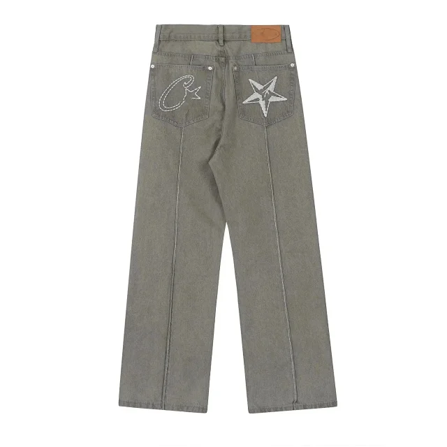 Corteiz Jeans Alcatraz Logo Embroidered Straight-Leg product detail image 2
