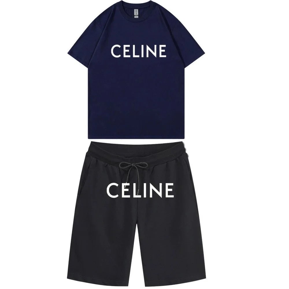 Celine Celine Co-ord Set - Navy Top & Black Shorts Navy