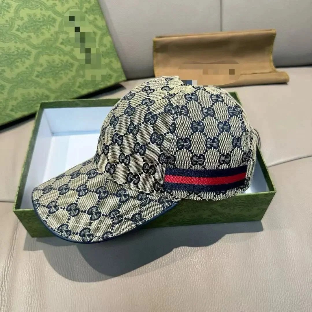 Gucci Gucci GG Supreme Baseball Cap in Beige with Red and Blue Web Stripe Beige