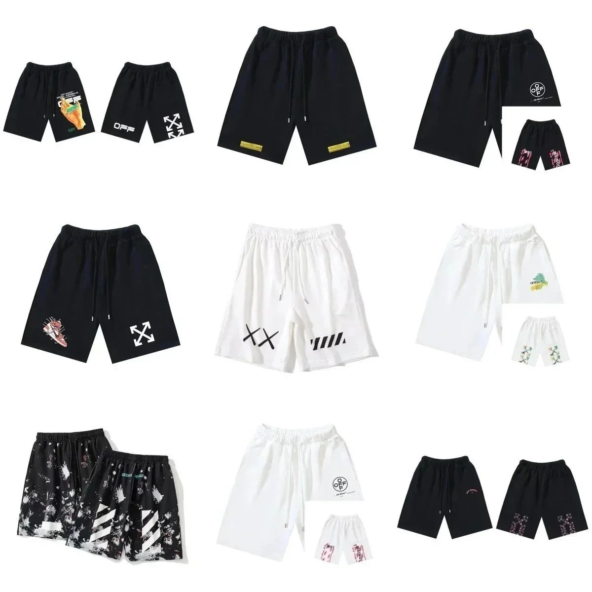 Off-White ZY06 Loose Street Casual Shorts