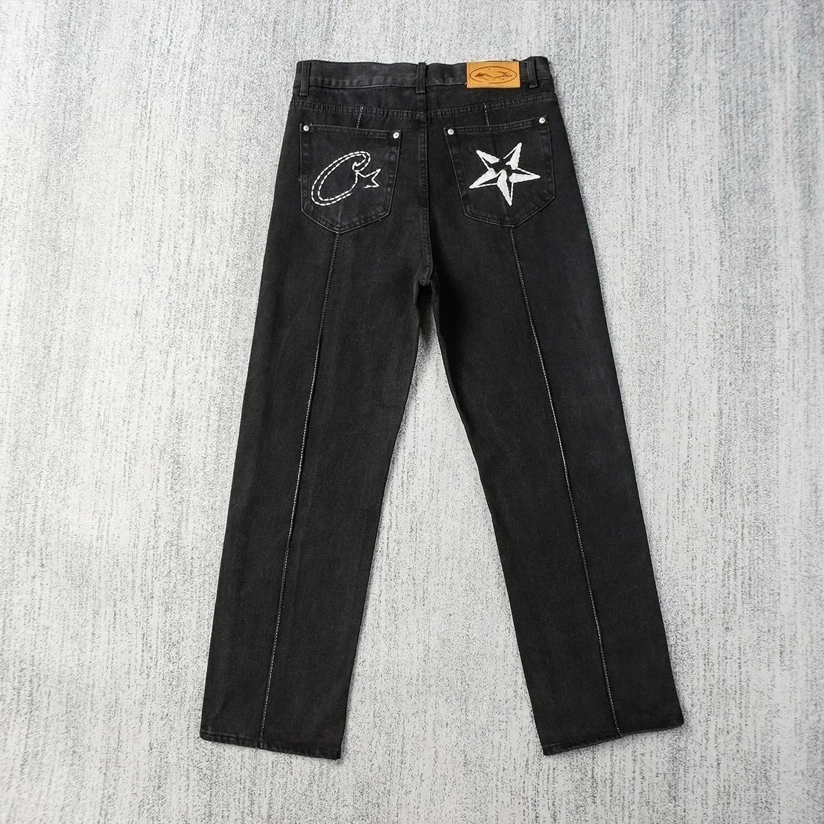 Corteiz Jeans Alcatraz Logo Embroidered Straight-Leg image 2