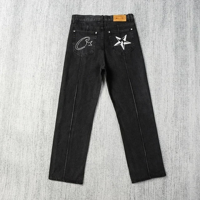Corteiz Jeans Alcatraz Logo Embroidered Straight-Leg product detail image 3
