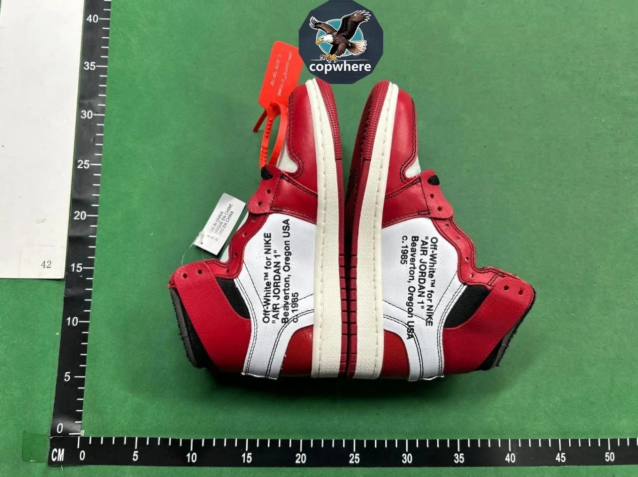 Nike Air Jordan 1 Red White Black Off-White Collaboration Sneakers