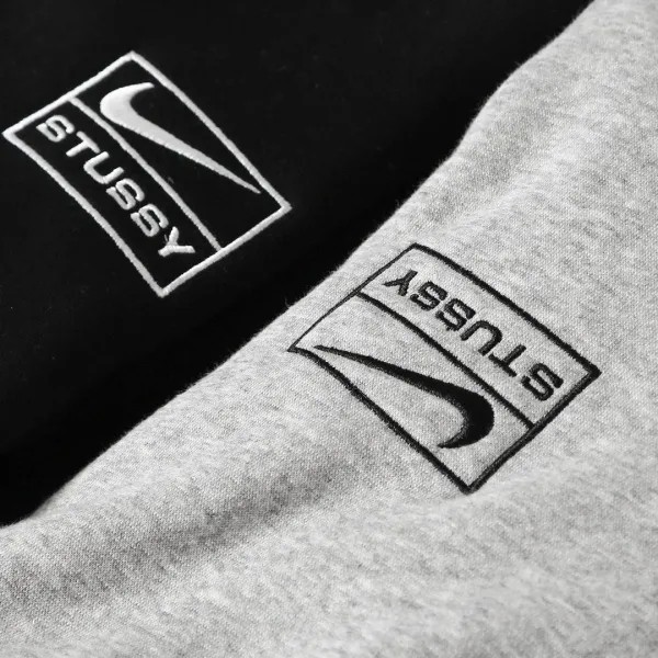 Stüssy Long Sleeve Polo Navy with Lion and 8-Ball Graphics - 8