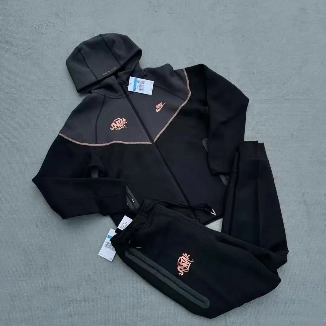 Nike Tech Fleece Black Graffiti Print Tracksuit