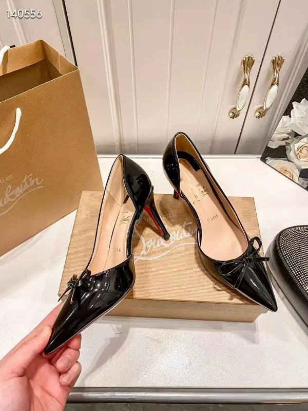Christian Louboutin Pigalle Follies Black Patent Leather Bow Stilettos product listing in Litbuy spreadsheet finds