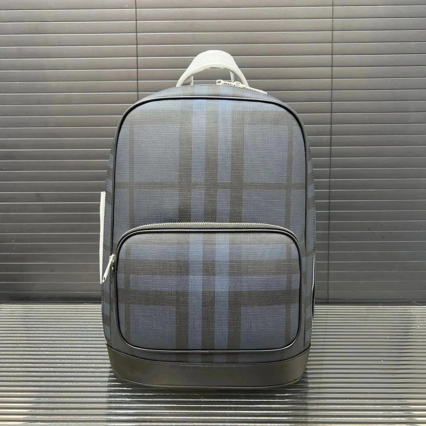 Burberry Monogram Print Blue Canvas Backpack - 7