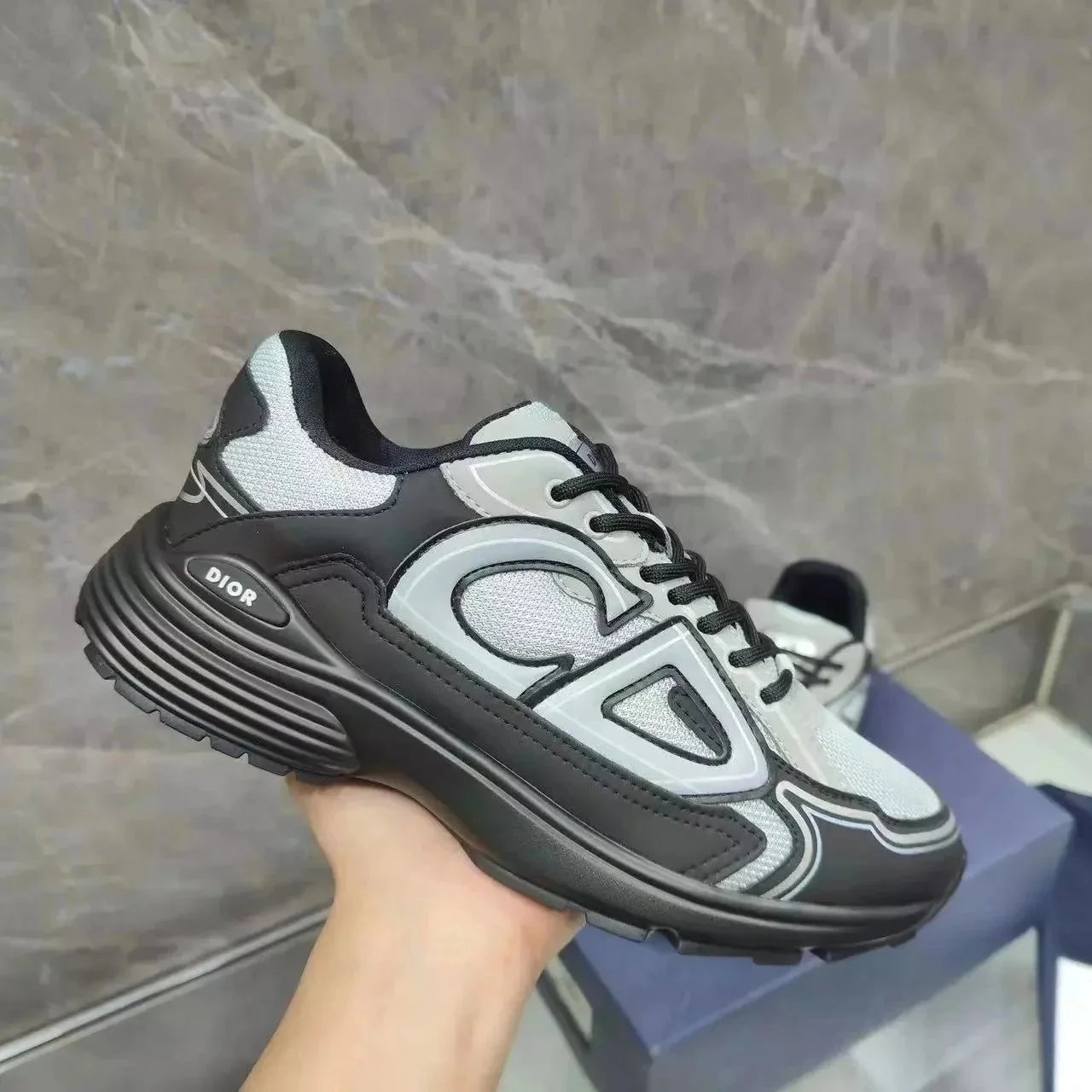 Dior B23 Low Top Multicolor Chunky Sneakers - 10