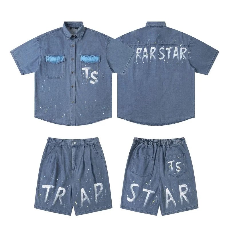 Trapstar TS RARSTAR Denim Co-ord Set in Blue Blue
