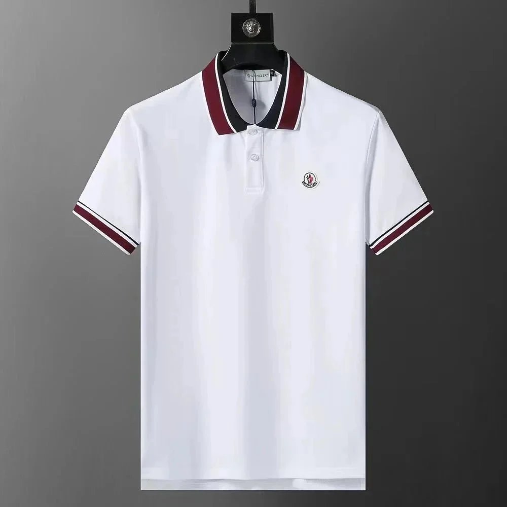 Moncler Polo Shirt Black White Navy Classic Sporty