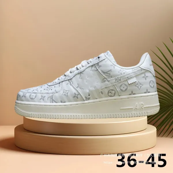 Off-White x Nike Air Force 1 Low Black Velvet Sneakers - 6