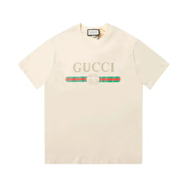 Gucci GG Logo Print White T-Shirt - 8