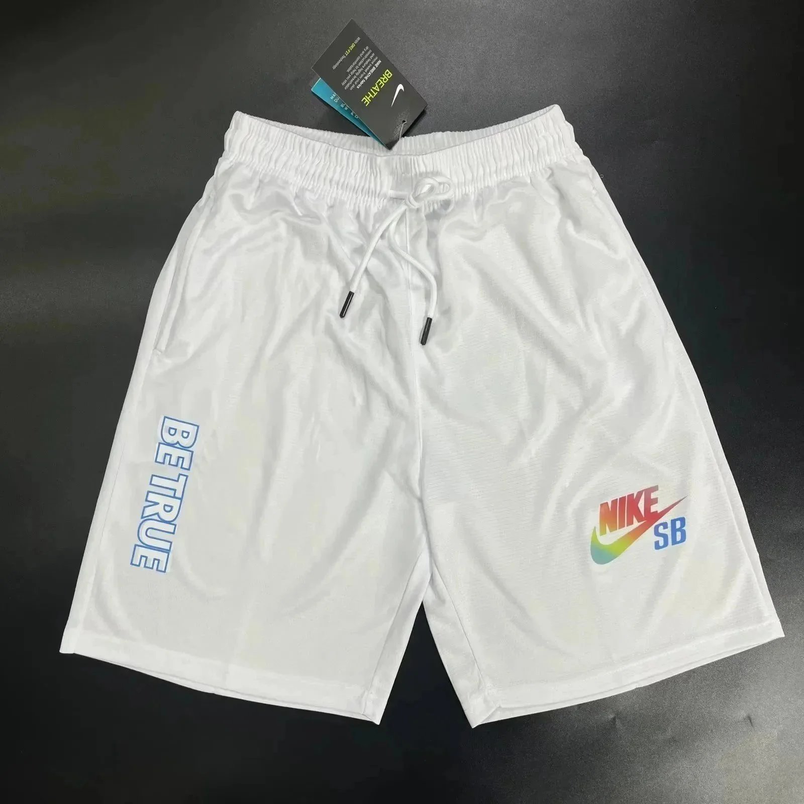 Nike Sport Shorts White Black Gray Casual Athletic