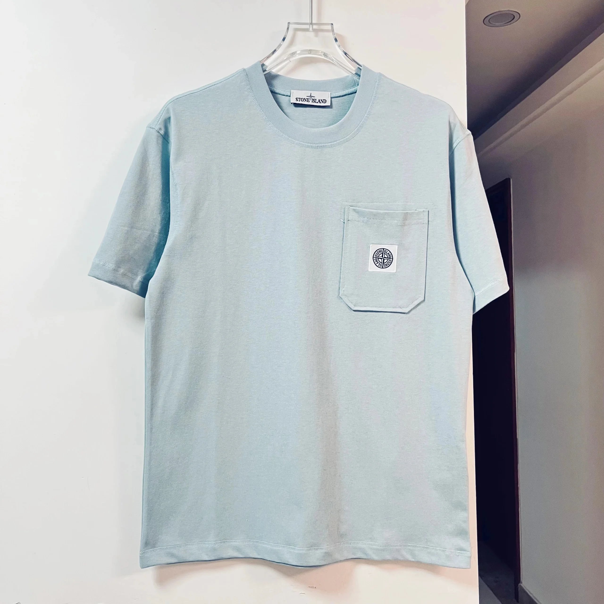 Stone Island Stone Island Pocket T-Shirt in Light Blue Blue