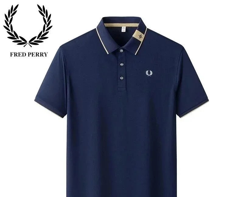 Fred Perry Classic Fit Polo Shirt Navy Collar Multiple Colors Casual
