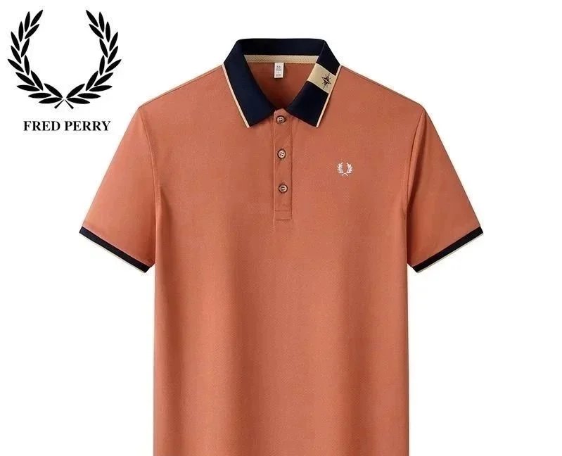 Fred Perry Classic Fit Polo Shirt Navy Collar Multiple Colors Casual