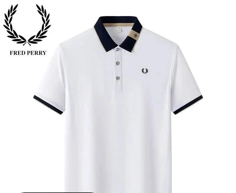 Fred Perry Classic Fit Polo Shirt Navy Collar Multiple Colors Casual