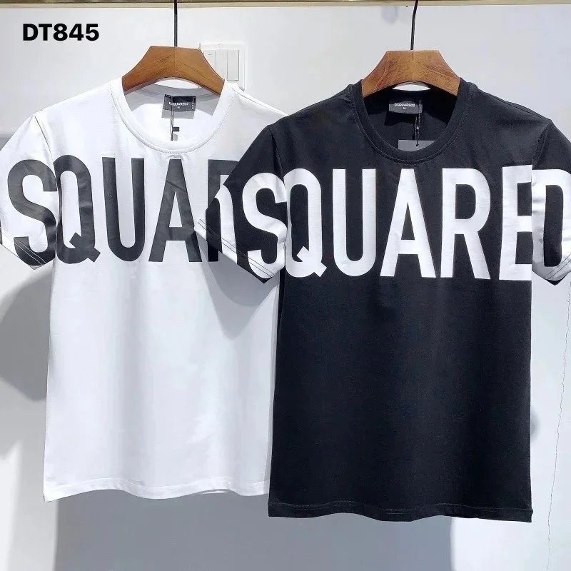 DSQUARED2 DSQUARED² Squared Logo T-Shirt in Black and White Black