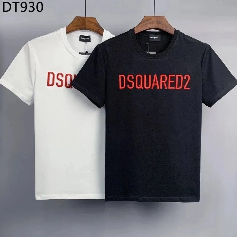 DSQUARED2 DSQUARED2 Men's Black & White Embroidered T-Shirts Black