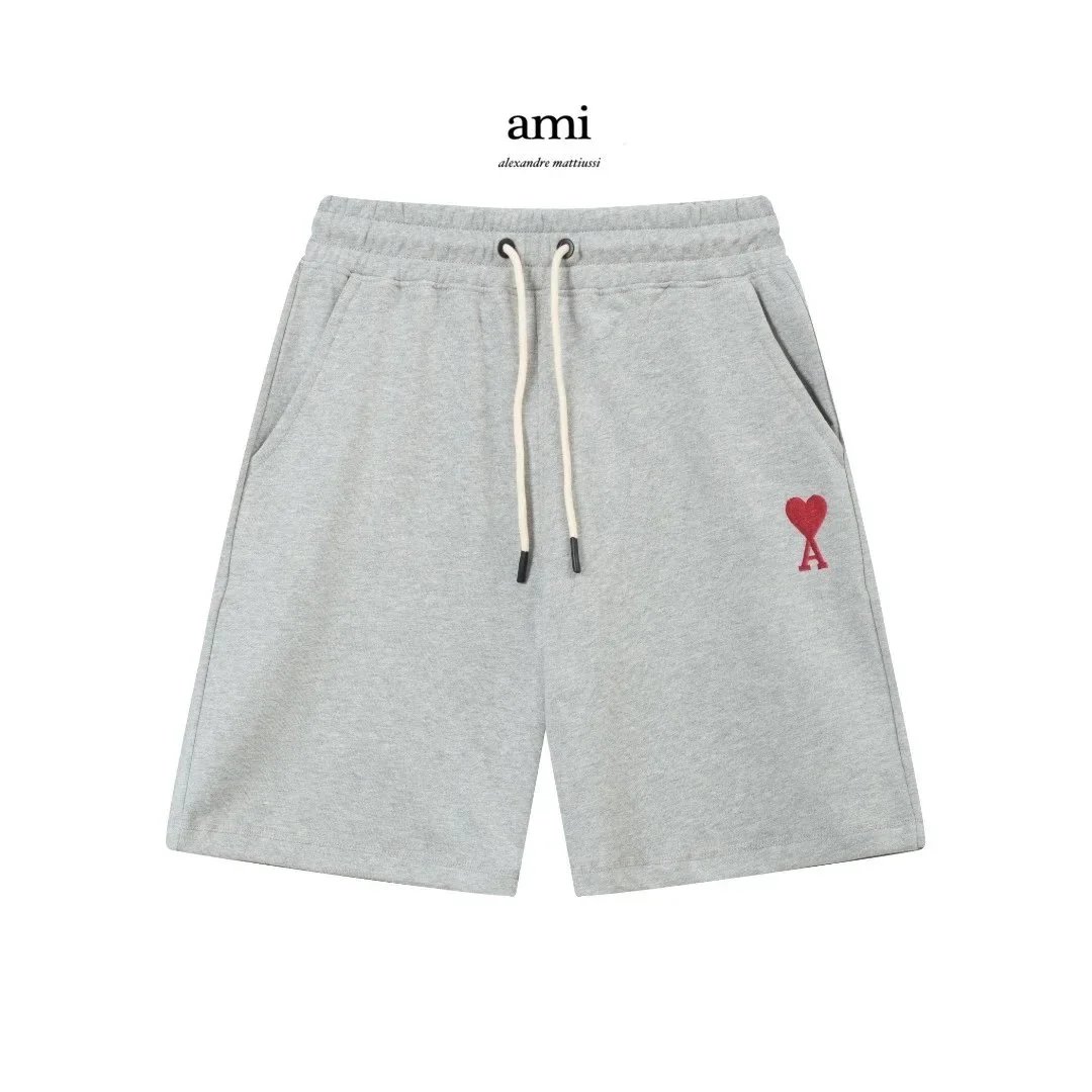 AMI Alexandre Mattiussi Ami Alexandre Mattiussi Grey AM Heart Logo Shorts Grey
