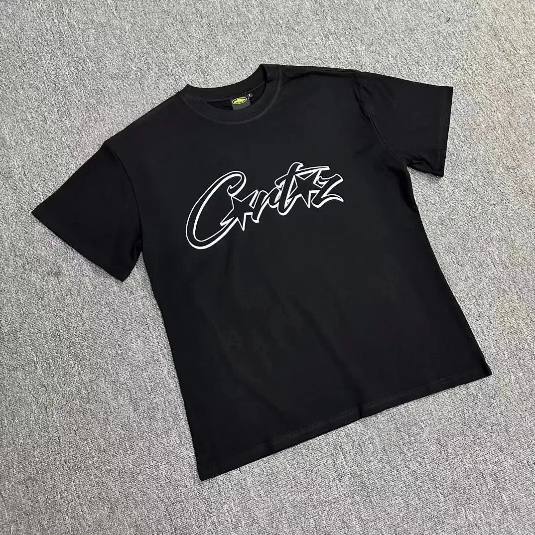 Corteiz Critz Black T-Shirt with White Logo Black