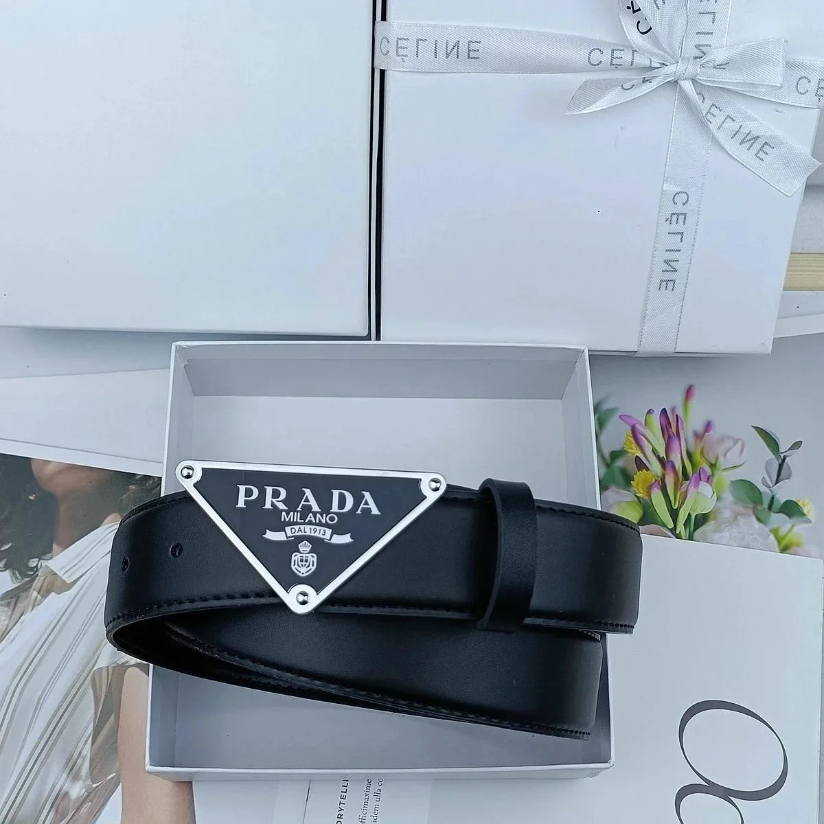 Prada Belts Triangular Plaque Buckle image 3
