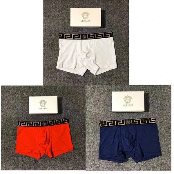 Versace Medusa Greek Key Boxer Briefs White Red Navy Underwear product listing in Litbuy spreadsheet finds