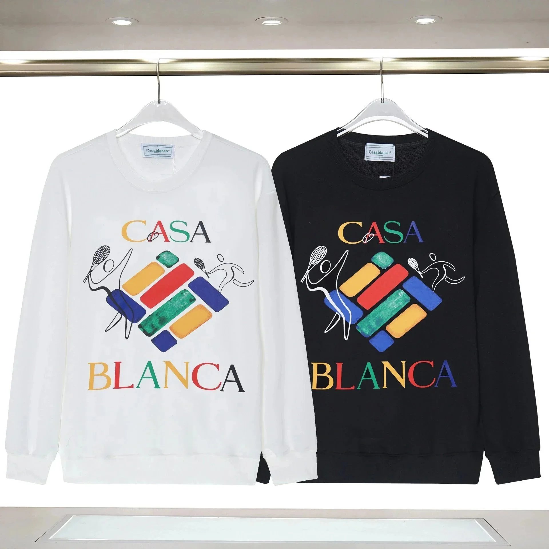 Casablanca Tennis Club White Black Graphic Print Sweatshirt