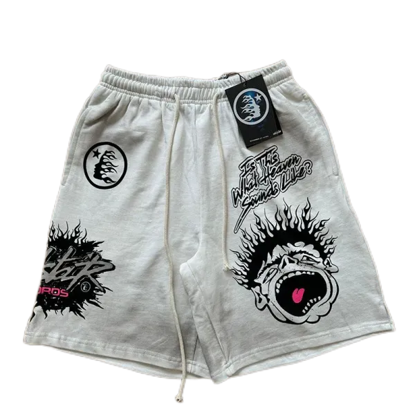 Hellstar Logo Print Black Sporty Shorts - 2