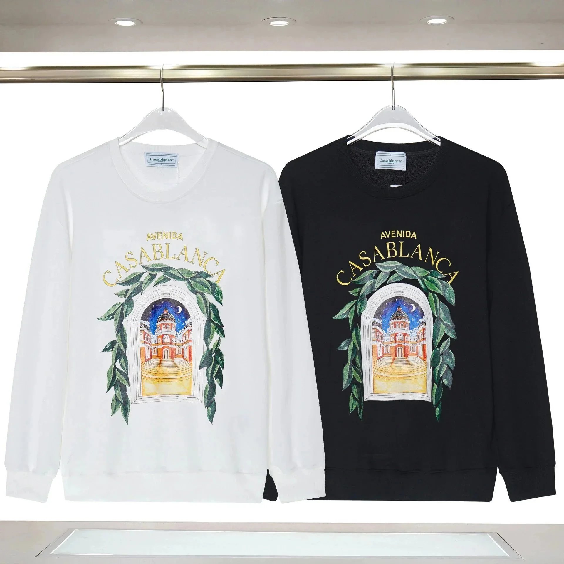 Casablanca Tennis Club White Black Graphic Print Sweatshirt