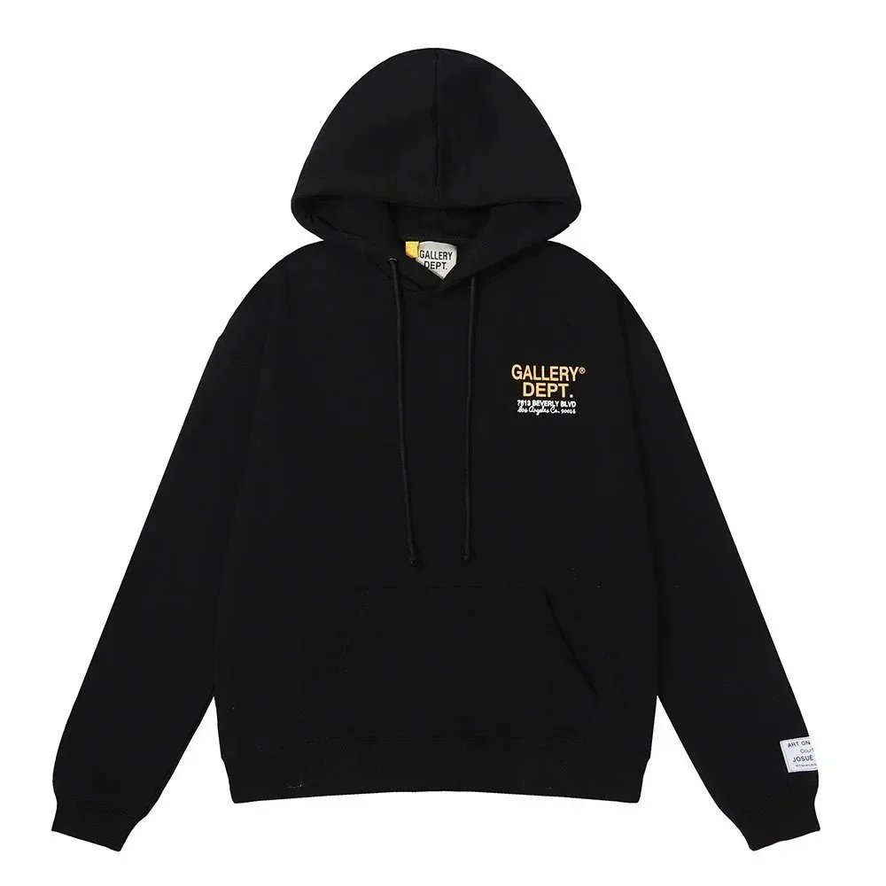 Gallery Dept. Hoodies & Sweatshirts Logo Graphic Pullover Hoodie — 6222 Black