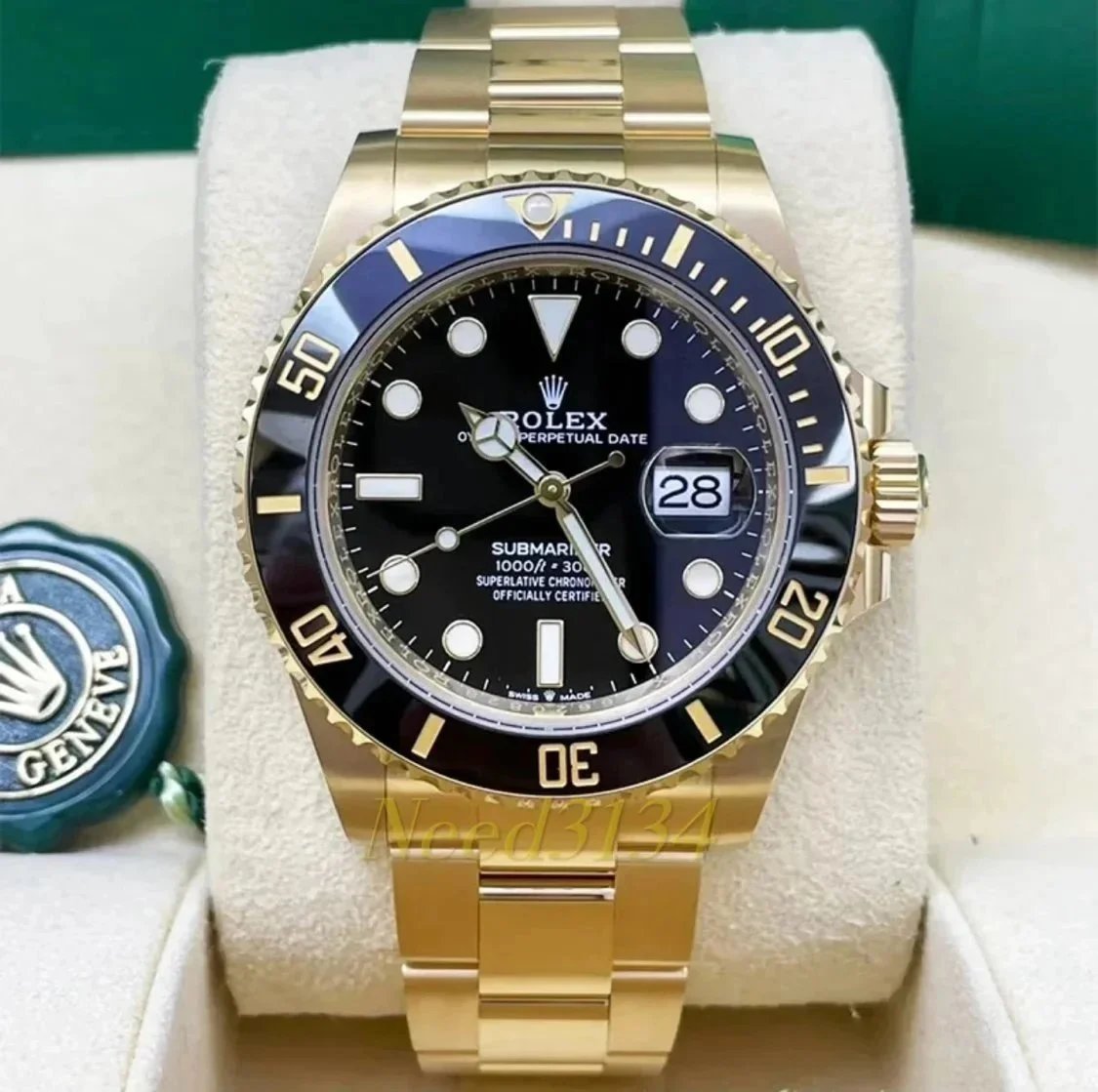 Rolex Submariner Black And Gold Two Tone Dive Watch