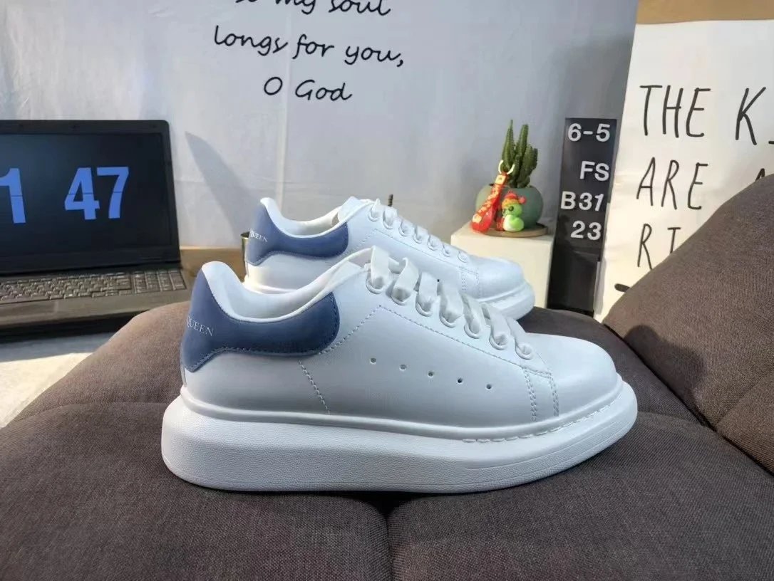 Alexander McQueen Alexander McQueen White and Blue Sneakers White