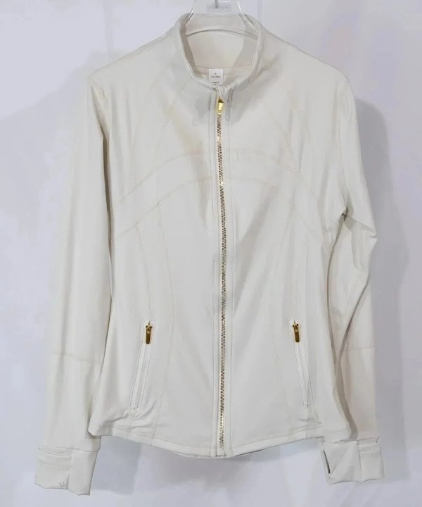 Lululemon Define Jacket Ivory with Gold Zippers Outerwear product listing in Litbuy spreadsheet finds