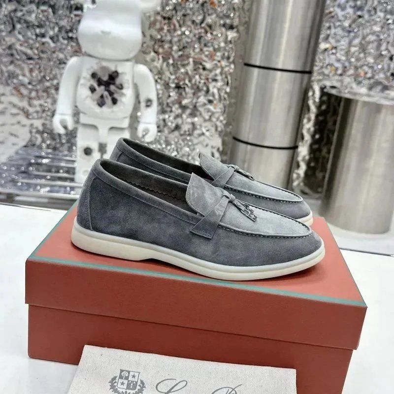Loro Piana Leather Shoes ZW-1 suede slip-on loafers — 27
