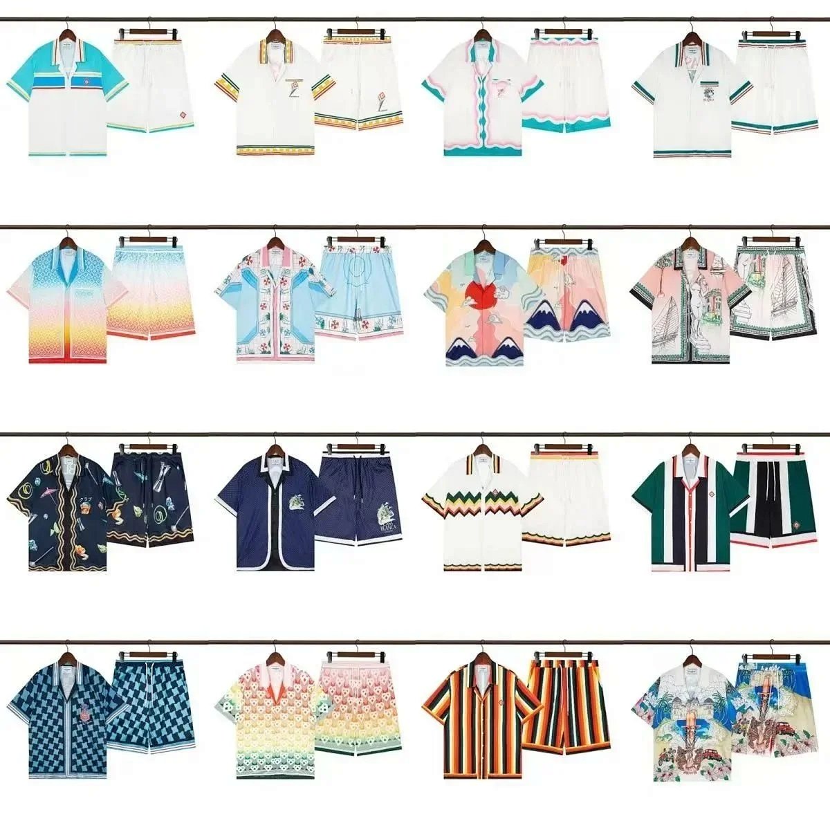Design Mosaic Portrait Print Hawaiian Shirt and Shorts Set Multicolor Casual Set product detail 2 in Litbuy spreadsheet finds
