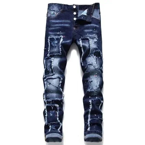 Dsquared2 Icon Distressed Patchwork Denim Jeans
