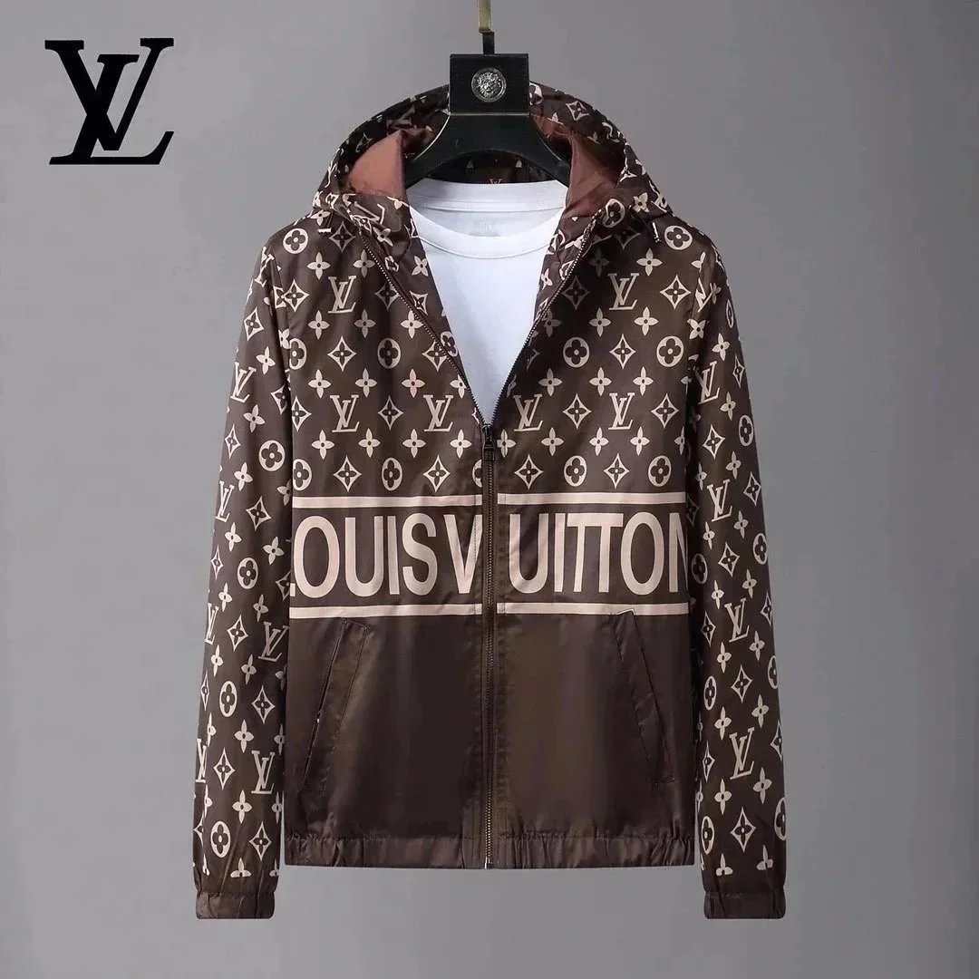 Louis Vuitton Monogram Black Hooded Windbreaker Jacket