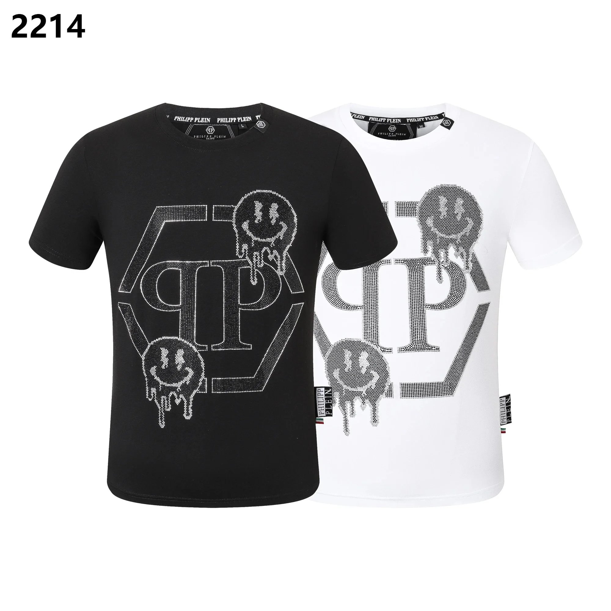 Philipp Plein PP Smiley Black White Graphic T-Shirt